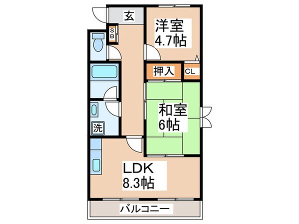 ソレイユ日向風の物件間取画像